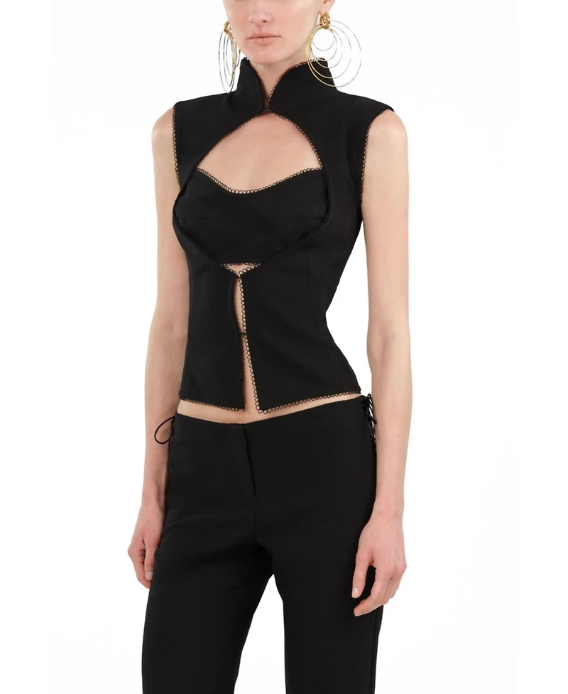 Nocturne Women's Braid-Trim Bustier Top with Built-In Bra