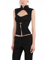 Nocturne Women's Braid-Trim Bustier Top with Built-In Bra