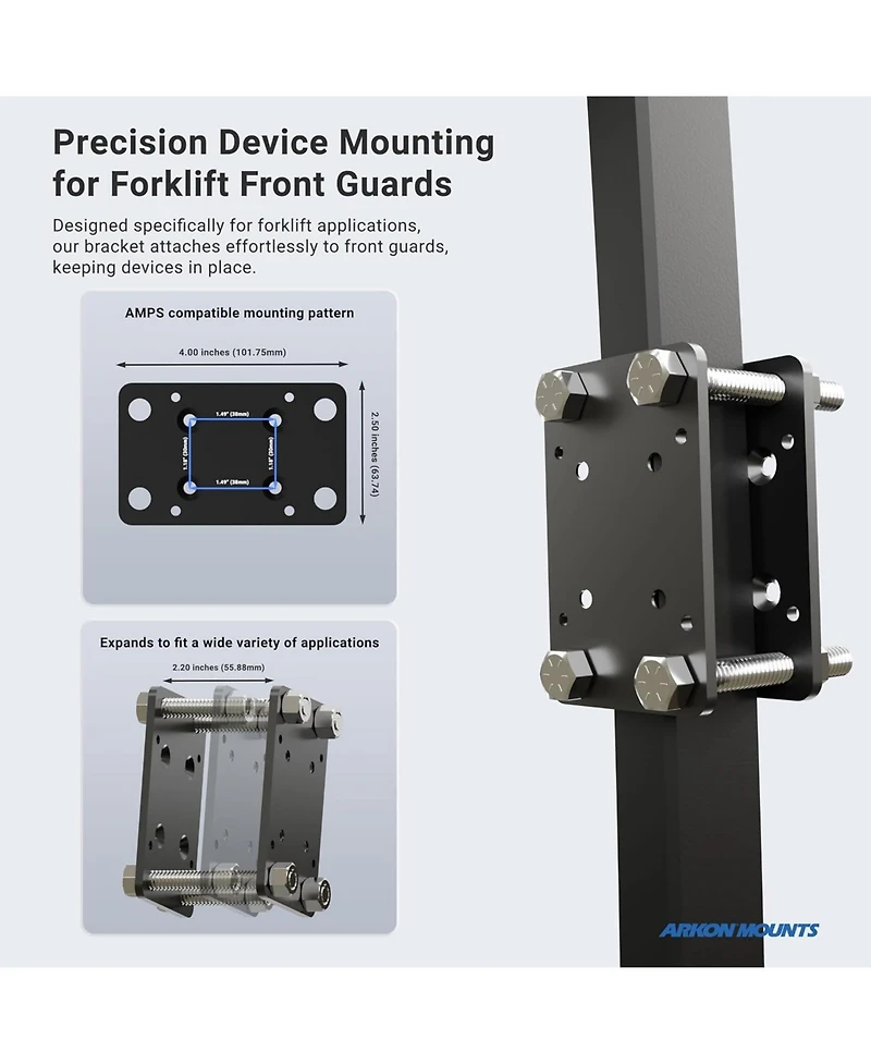 Arkon Slim-Grip Tablet Holder with Forklift Front Guard Mount