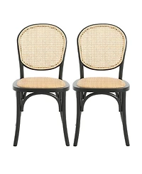 Rainsken Wood Dining Chair Set of 2 with Rattan Cane Back and Seat, Mid-Century Modern Kitchen Chairs for Dining Room, Restaurant