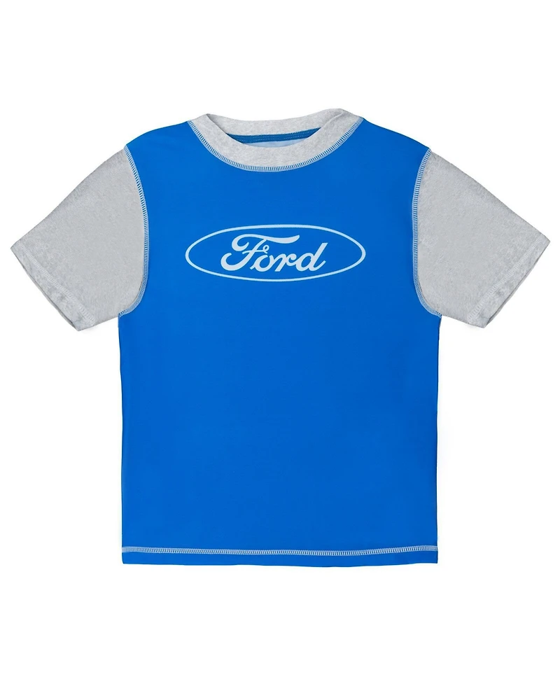 Ford Motor Company Toddler Boys Ford Swimwear 2-Piece Rash Guard and Trunks Set