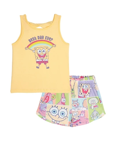 SpongeBob SquarePants Toddler Girls' 2T -4T Athletic 2-Piece Tank Top and Mesh Shorts Set