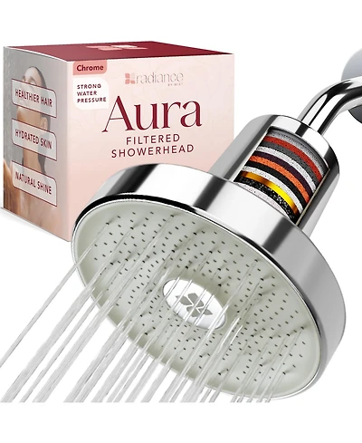 Radiance by Mist Filtered Aura Shower Head with Replaceable Filter, Improves Skin, Hair, and Nails