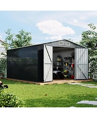 gaomon 10 x 12 ft Outdoor Storage Shed, Heavy-Duty Waterproof Tool Shed Storage with Lockable Door, Vents and Updated Frame Structure