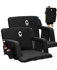 gaomon 2-Pack Portable 24.5in Folding Reclining Stadium Seats, Folding Bleacher Chairs