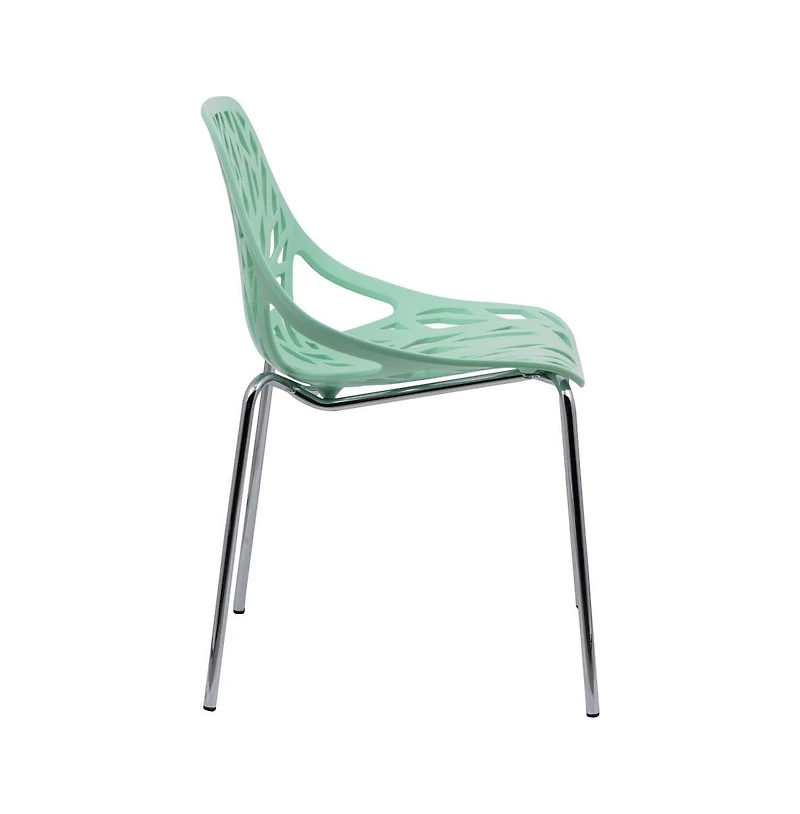 LeisureMod Modern Asbury Dining Chair w/ Chromed Legs