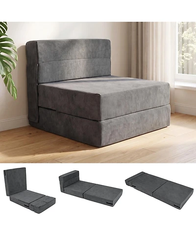 Costway 4-in-1 Folding Sofa Bed, Convertible Sleeper Chair for Adults, Fold Out Couch