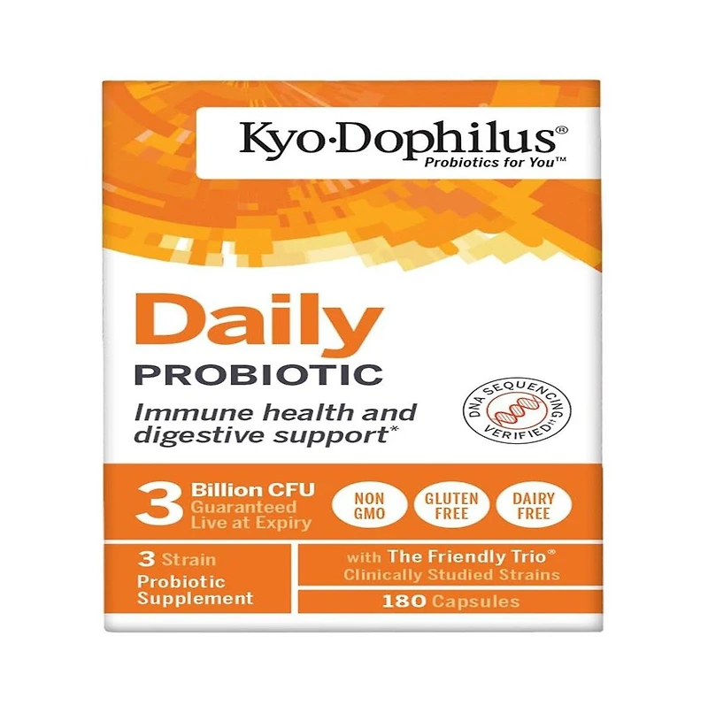 Kyolic Kyo-Dophilus Daily Probiotic, Immune health and digestive support, 180 Capsules
