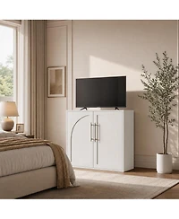 homfan Arched Sideboard Cabinet 2 Adjustable Shelves and Anti-Tip Kit, Farmhouse Storage Buffet for Living Room, Kitchen or Bedroom