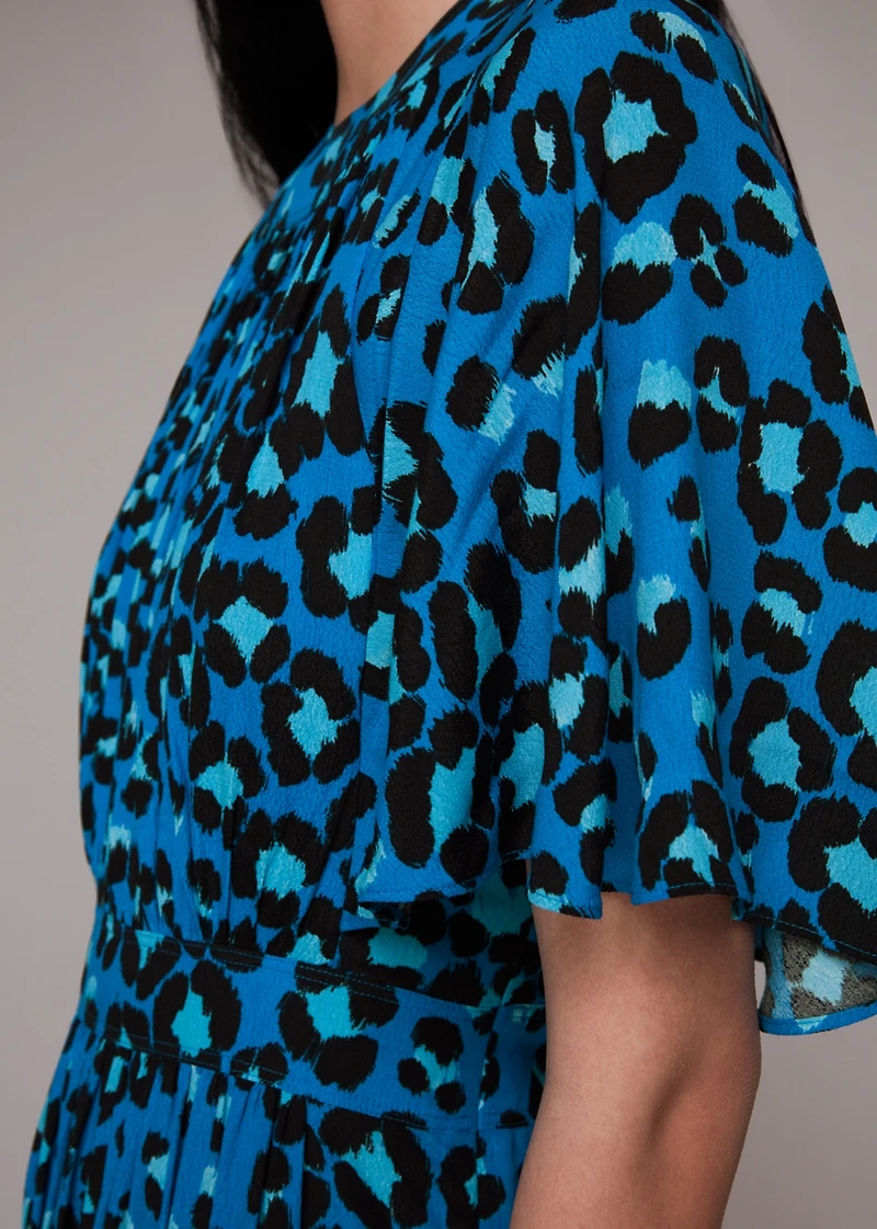 Whistles Women's Painted Leopard Amelia Midi Dress