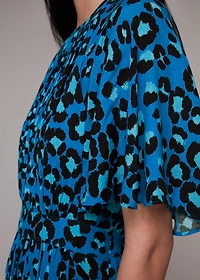 Whistles Women's Painted Leopard Amelia Midi Dress