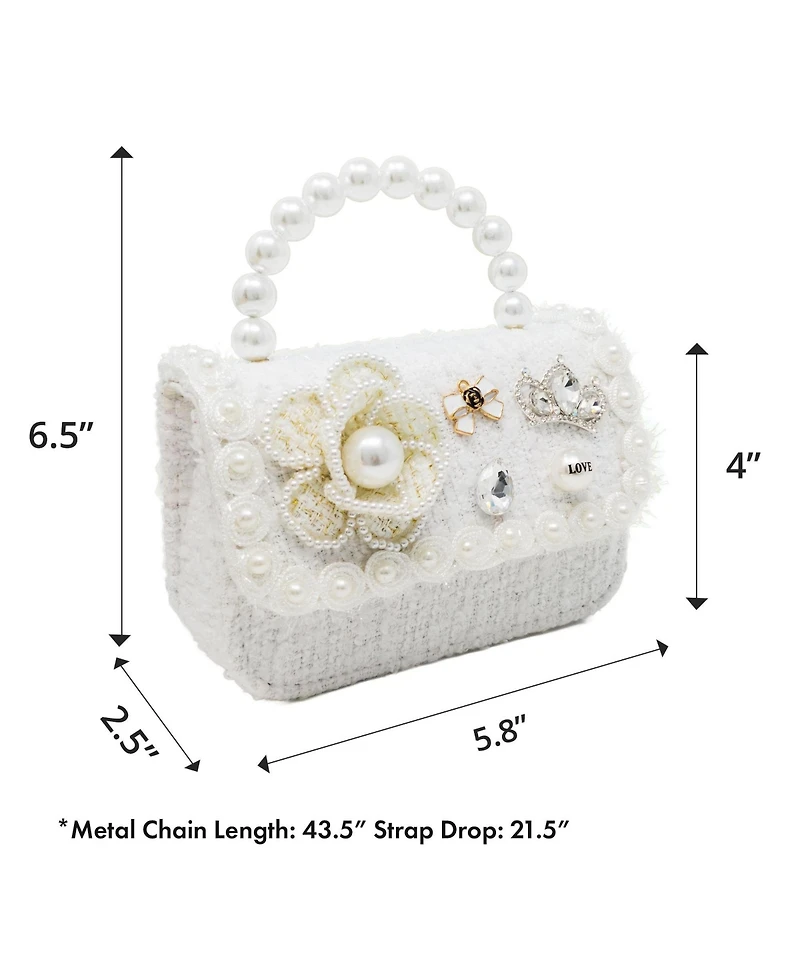 Puttisu Girls Royal Camellia Tweed Handbag