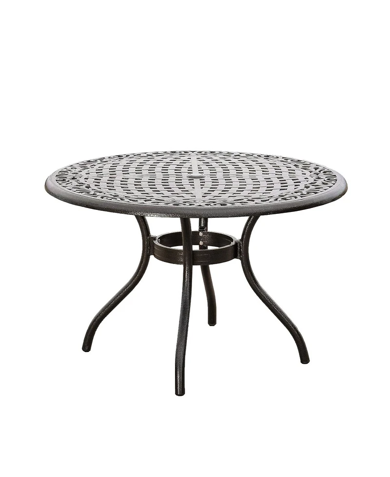 Asagikoiai 5-Piece Weather-Resistant Aluminum Outdoor Patio Dining Set with Round Table and Chairs