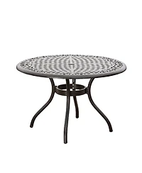 Asagikoiai 5-Piece Weather-Resistant Aluminum Outdoor Patio Dining Set with Round Table and Chairs