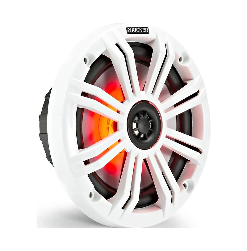 KIcker 2-Way Marine Speakers Led Lighting Weather-Resistant Audio System - 45KM654L