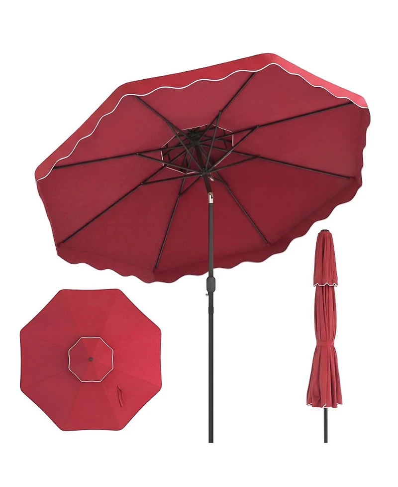 Sugift Patio Umbrella with Push Button Tilt and Crank