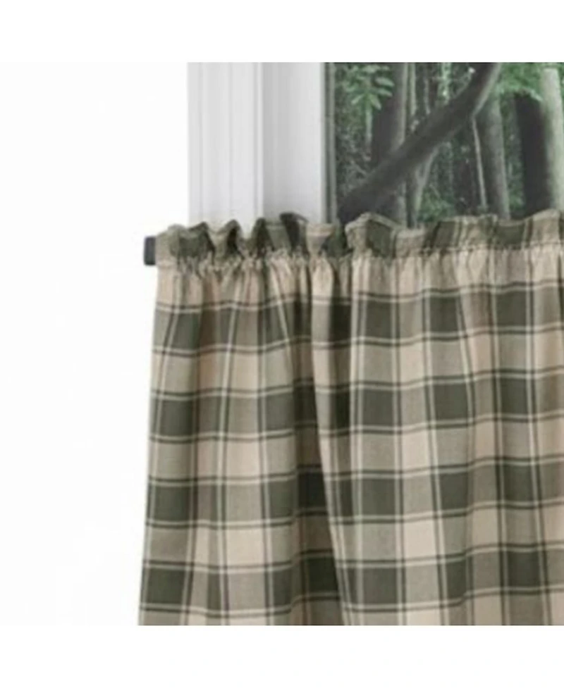 Ellis Curtain Country Check Tailored With 1.5" Rod Pocket Window Tiers Mist