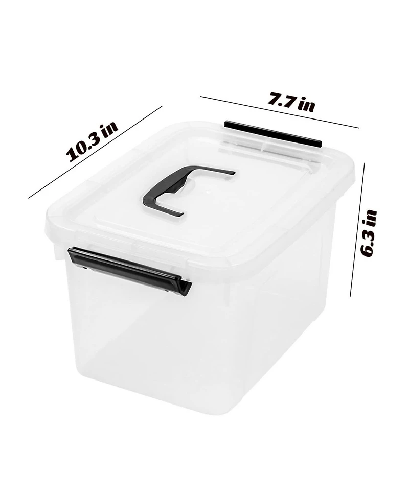 Xdovet Stackable Plastic Storage Bins with Lids Latches Organizer