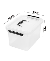 Xdovet Stackable Plastic Storage Bins with Lids Latches Organizer