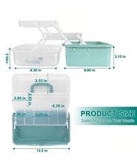 Xdovet 3 Tier Plastic Storage Box Portable Storage Case for Art Supplies and Sewing Tools