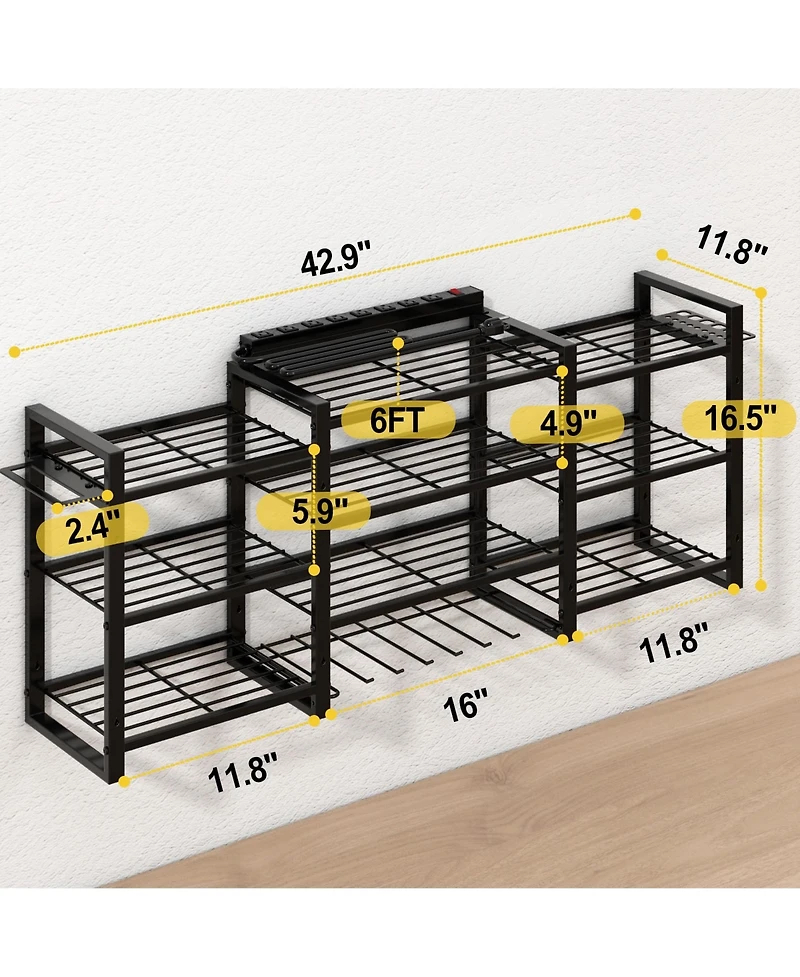 Xdovet Power Tool Organizer Wall Mount Charging Station Rack 10-Tier Shelf