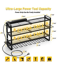 Xdovet Power Tool Organizer Wall Mount Charging Station Metal Rack Drill Holder Shelf