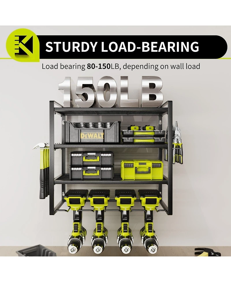 Xdovet Power Tool Organizer Wall Mount Rack Drill Holder Pliers Hammer Storage