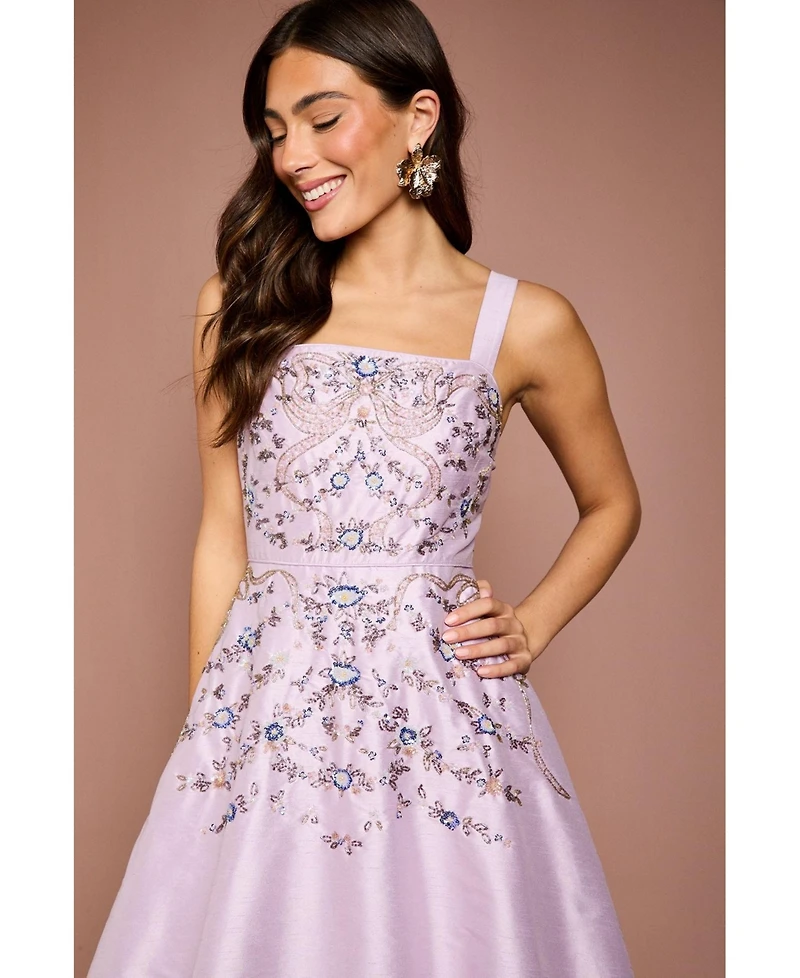 Coast Women's Embellished Square-Neck Midi Dress