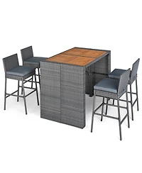 Slickblue Outdoor Patio Dining Set with Acacia Wood for Home Use