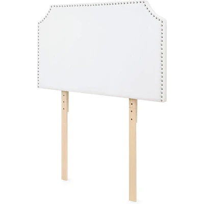 DormCo Full/Full Xl - Bevel Tacked Plush Outlet Headboard with Legs