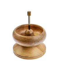 John Bead Wooden Bead Spinner with 2 Beading Needles, Manual String Bead Loader, Spinning Tool for Diy Craft Jewelry Making