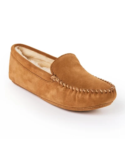 Minnetonka Men's Suede Sheepskin Soft Leather Sole Slippers