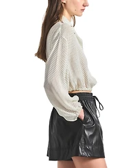 Derek Lam 10 Crosby Women's Emily Baby Dot Print Georgette Tie-Neck Blouse