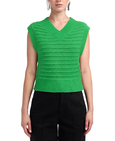 Derek Lam 10 Crosby Women's Bryce Textured Knit V-Neck Sweater