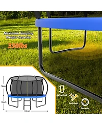 Zeny Recreational Kids Trampoline with Safety Enclosure Net and Ladder, Outdoor Trampolines