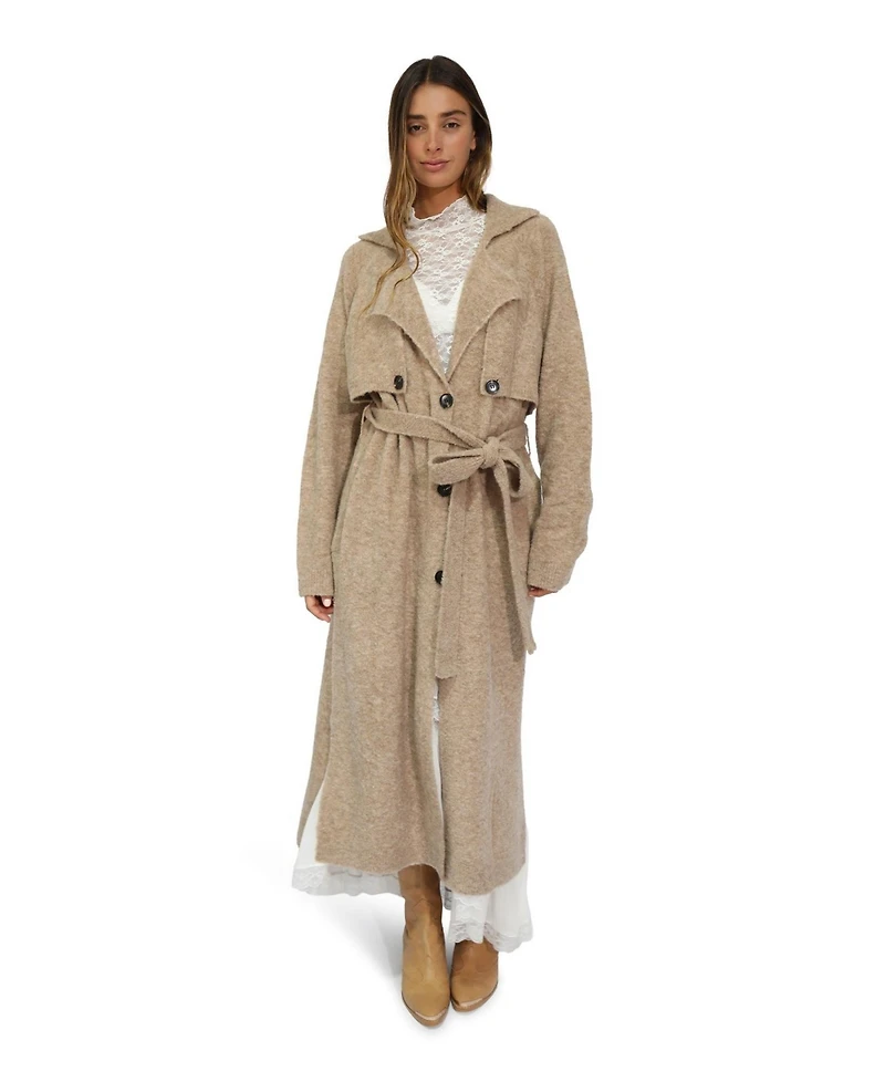 Belle & Bloom Women's Live Dream Maxi Trench Cardigan