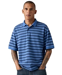 Levi's Men's Striped Pattern Boxy Regular-Fit Polo Shirt