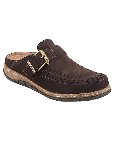 Earth Women's Eileen Woven Suede Footbed Mule Clogs