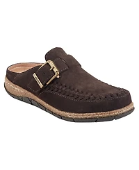 Earth Women's Eileen Woven Suede Footbed Mule Clogs