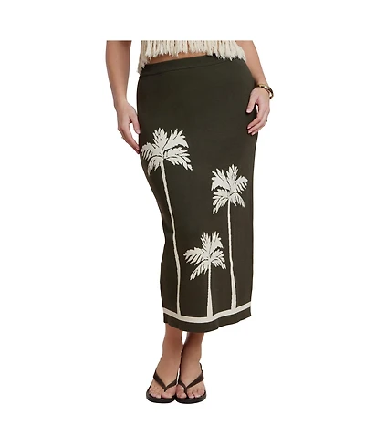 Eloquii Women's Plus Size Intarsia Column Skirt
