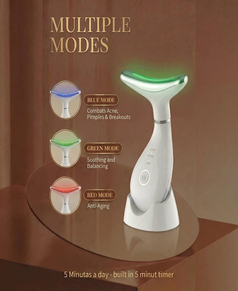 Lovery Led Light Based Multifunctional Face and Neck Beauty Massager Wand with Ems Technology