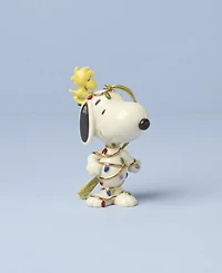 Lenox Snoopy Tangled in Lights Ornament