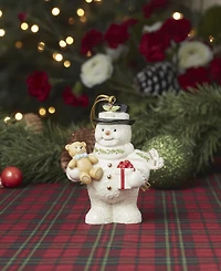 Lenox 2026 Snowman with Teddy Bear Ornament