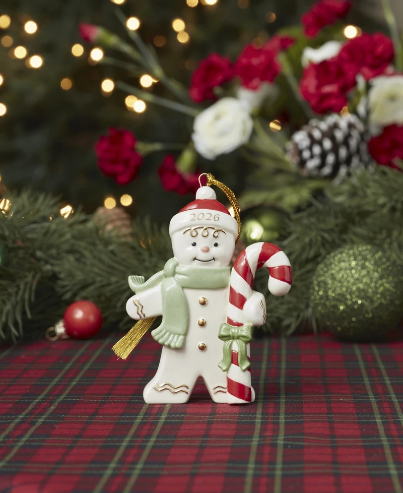 Lenox 2026 Gingerbread with Candy Cane Ornament