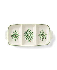 Lenox Holiday Carved Divided Dish