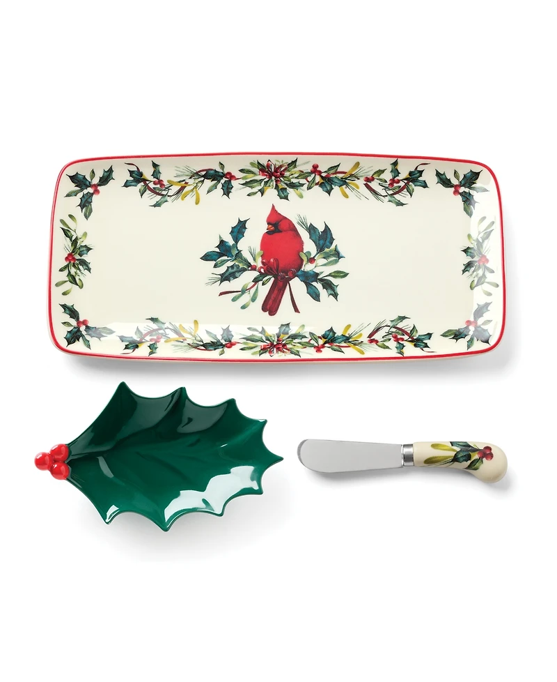 Lenox Winter Greetings 3-Piece Tray and Spreader Set