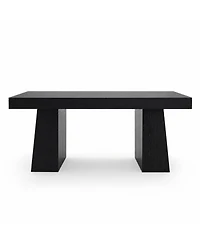 homfan Mid-Century Executive Desk – Double Trapezoid Base, Wood Computer Desk for Home Office or Conference