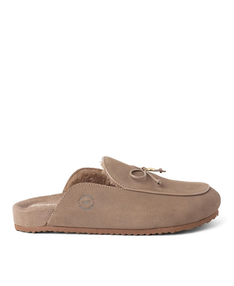 Dearfoams Women's Falan Genuine Suede Scuff Slippers