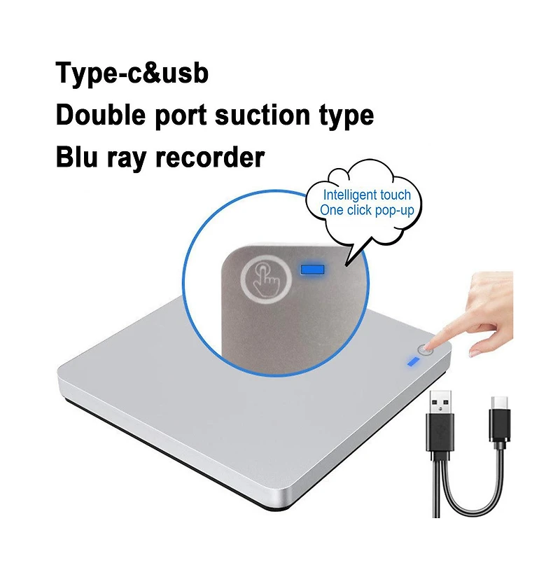 Artudatech 4K 24X External Bd/Dvd/Cd Writer – Usb 3.0, Slot-in, Plug and Play