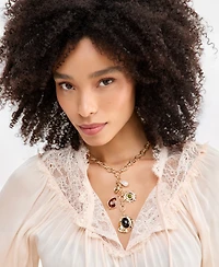 I.n.c. International Concepts Sculptural Cushioned Stone Charm Lariat Necklace, 20-1/2" + 3" extender, Macy's Exclusive